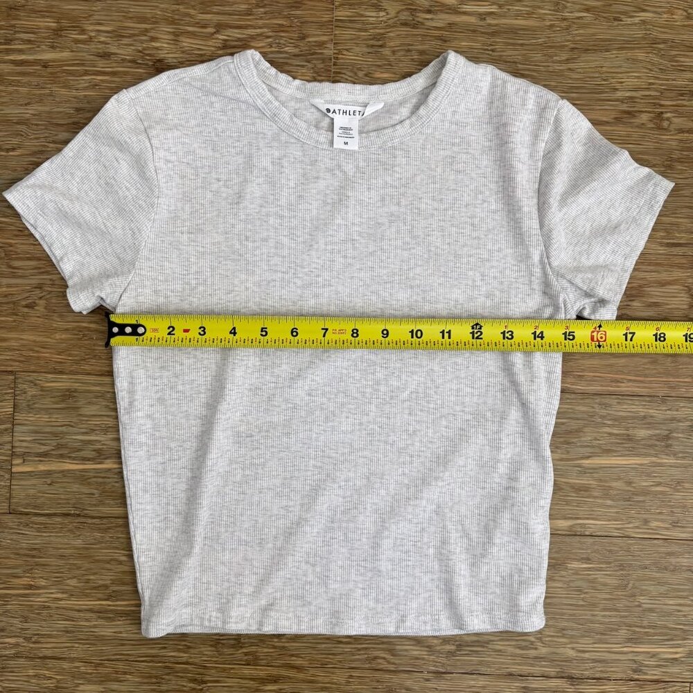 Athleta Signature Rib Crop Tee in Grey Heather Size Medium - Picture 4 of 7
